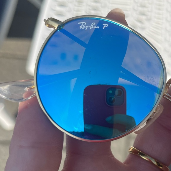 Ray-Ban Polarized Round Flash Blue Lens - Picture 4 of 6